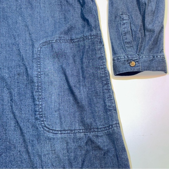 J. Jill Denim Dress Womens XL Tall Blue Chambray Roll Tab Sleeve NWT - Picture 5 of 9
